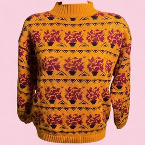 Vintage 80s Orange Knit Sweater